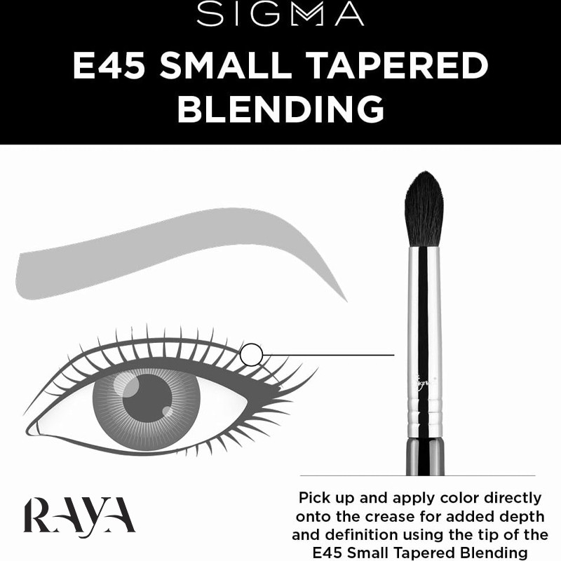 براش بلندینگ سایه چشم مخروطی مینی سایز صورتی سیگما Sigma Beauty E45 Small Tapered Blending Mini Brush - رایامیکاپ